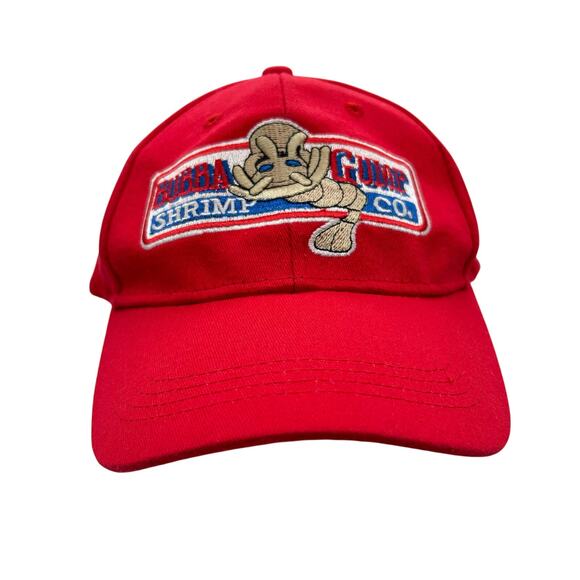 Vintage Forrest‎ Gump Hat Red Embroidered Bubba Gump Shrimp Co Movie Promo 90s - Picture 1 of 7